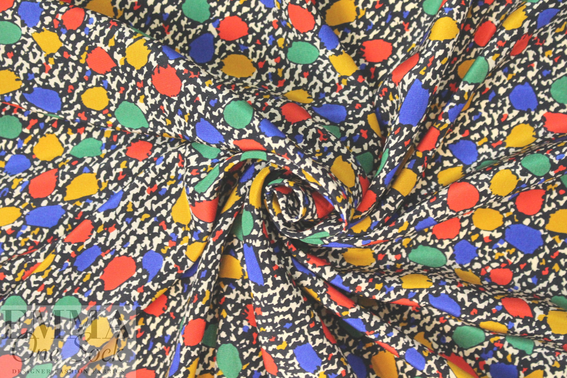 Abraham vintage couture silk blouseweight - primary dots 1.25 yds