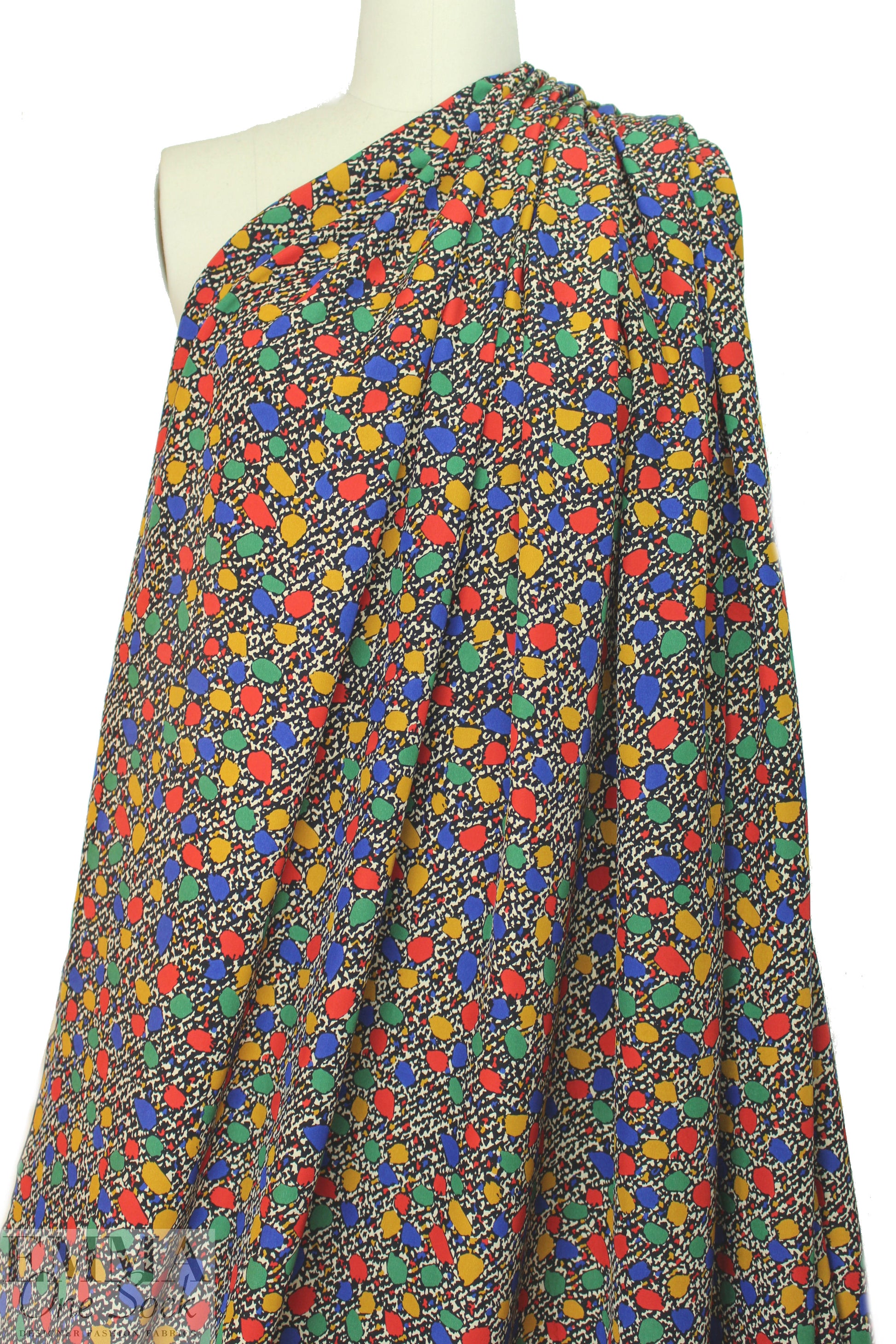 Abraham vintage couture silk blouseweight - primary dots 1.5 yds