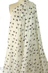 Italian deep eggplant budding flowers silk georgette