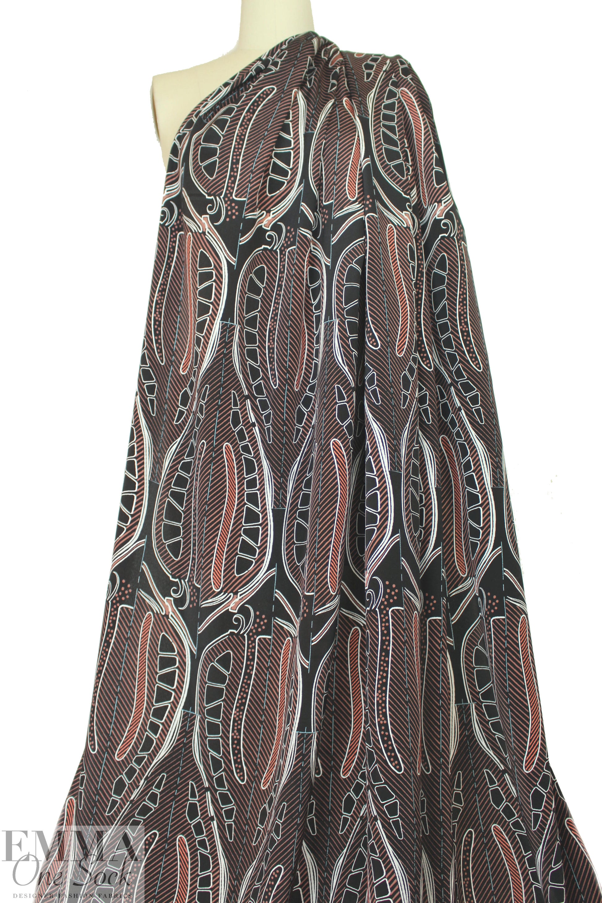 Italian seed pod graphic silk blouseweight