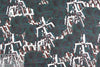 NY designer funky flower collage silk georgette