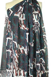 NY designer funky flower collage silk georgette