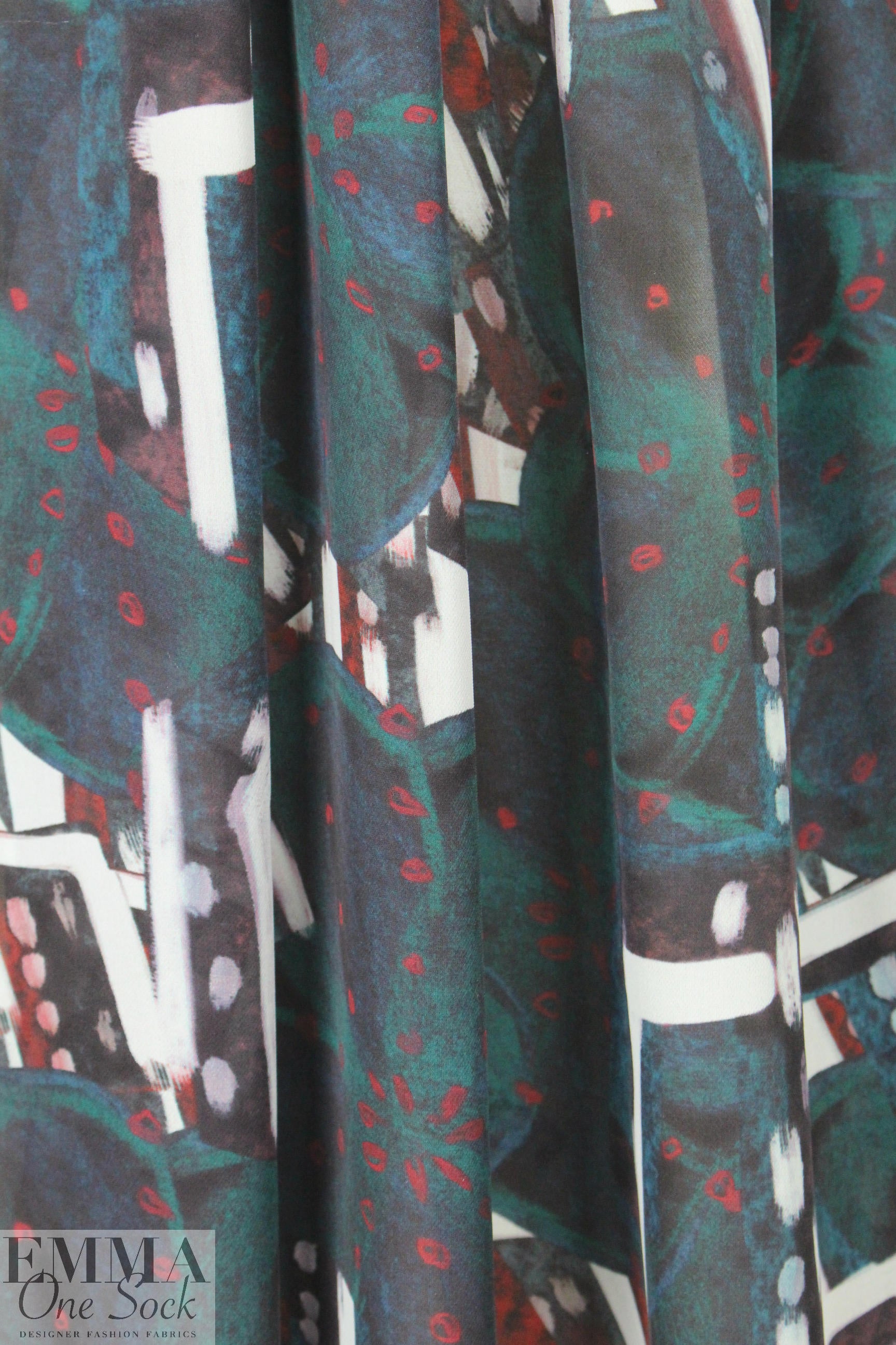 NY designer funky flower collage silk georgette