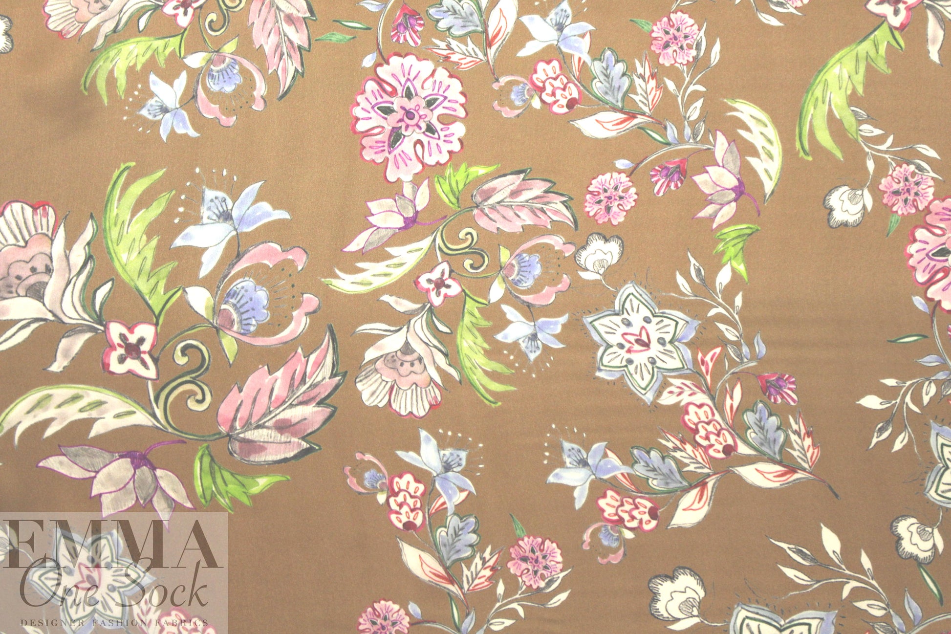 Italian 'hand-painted' floral silk crepe de chine 1.875 yd