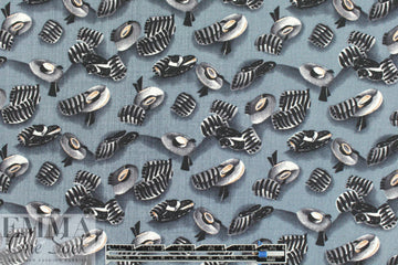 NY designer bonnets print silk shantung