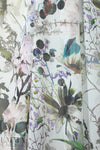 famous designer 'botanical display' silk chiffon 1 yard