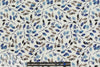 Italian little blue leaves silk blouseweight woven
