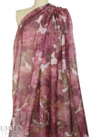 Italian romantic mauve floral silk chiffon