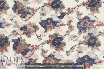 NY designer abstracted flowers 3-ply silk
