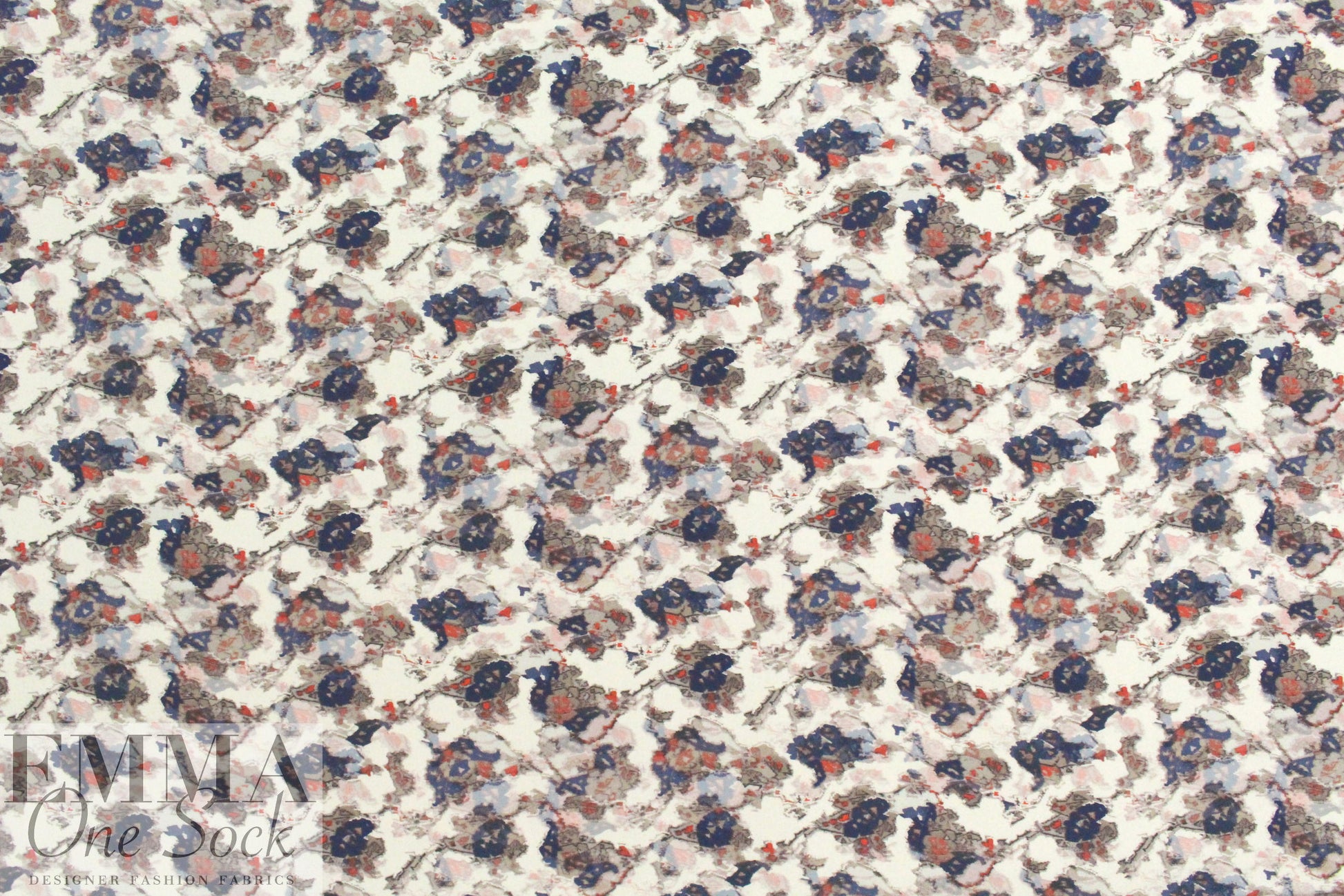 NY designer abstracted flowers 3-ply silk