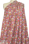 Italian dusty plum floral silk crepe de chine 1.5 yd