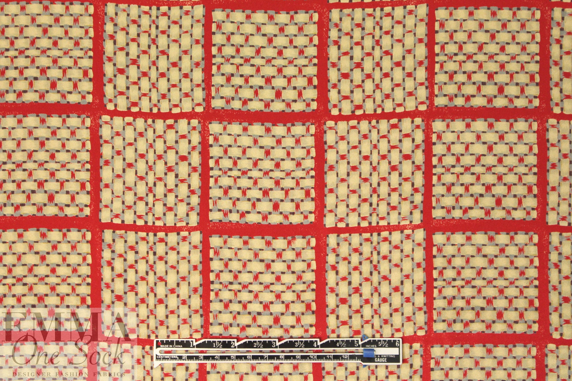NY designer 'weaving windows' graphic silk charmeuse 1.5 yd