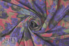 Italian purple/rouge floral silk crepe de chine 1.875 yd