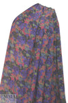 Italian purple/rouge floral silk crepe de chine 1.875 yd