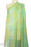 NY designer citrus/lime teeny floral silk chiffon 1.625 yd