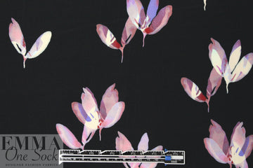 NY designer falling petals viscose woven