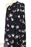 NY designer falling petals viscose woven