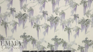 NY designer wisteria print 3-ply silk 1.75 yds