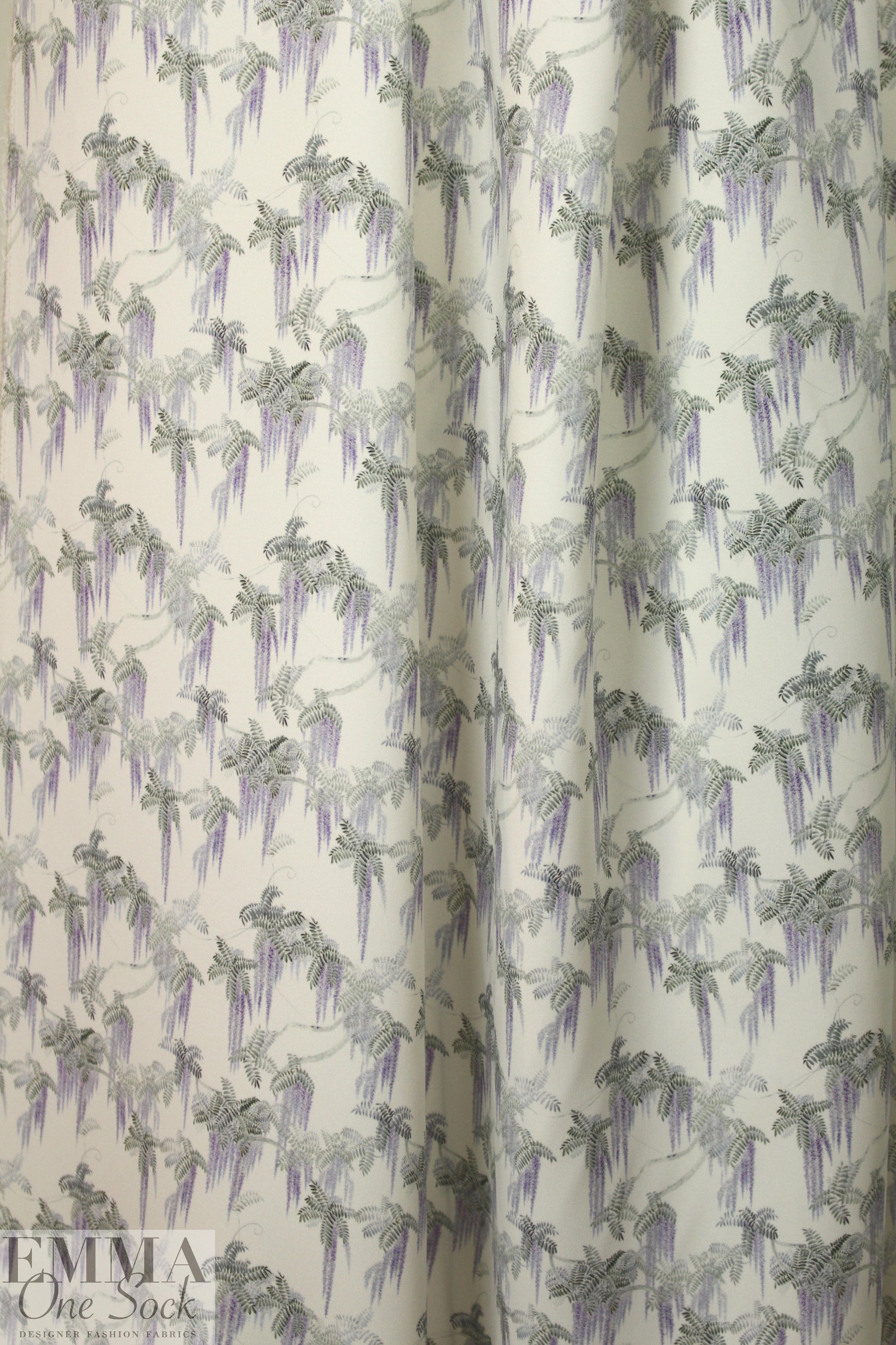 NY designer wisteria print 3-ply silk