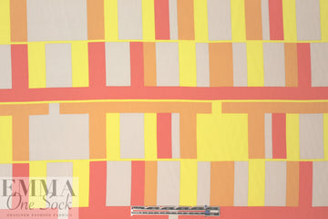 NY designer silk crepe de chine - citrus graphic