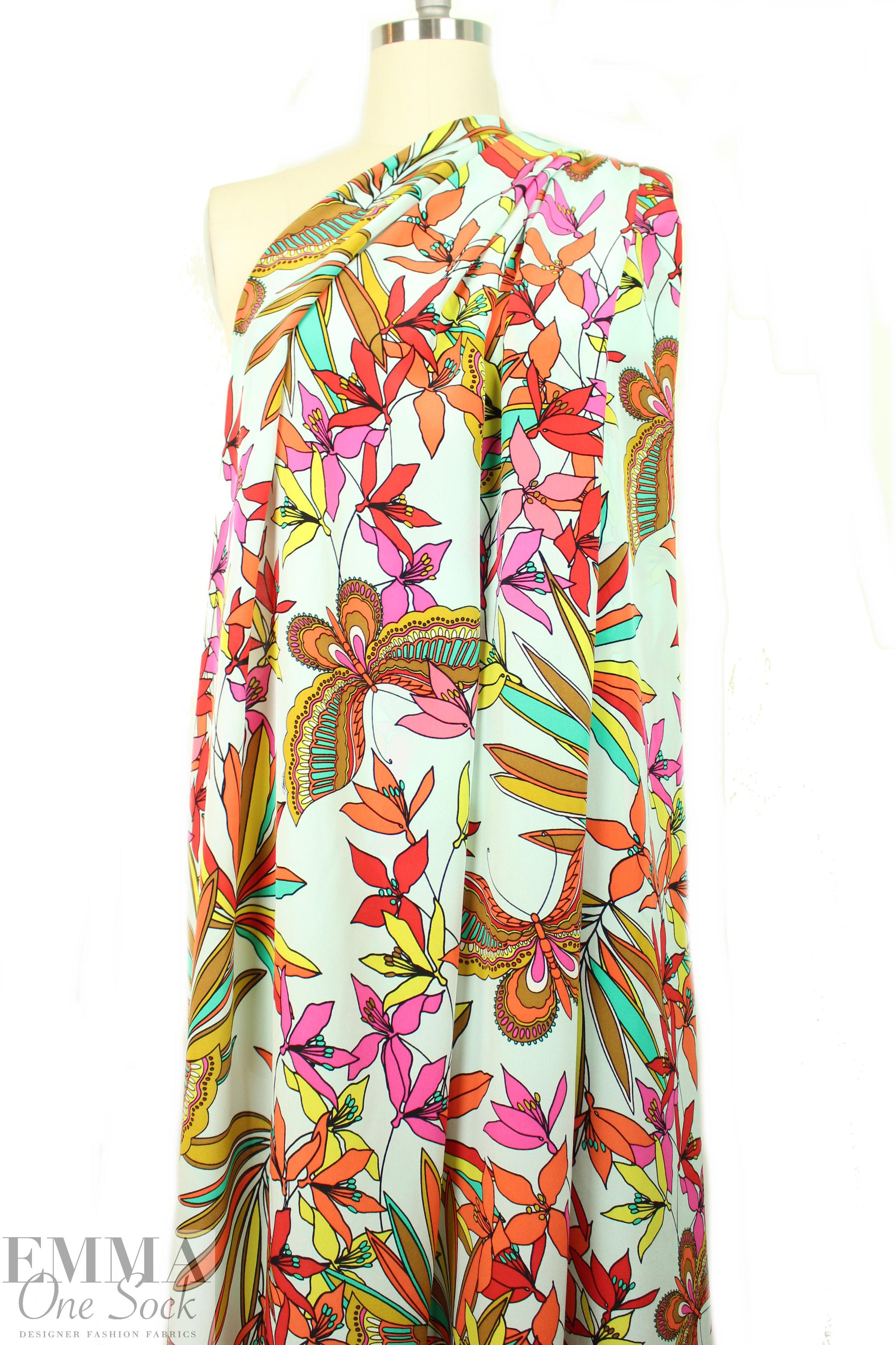 CA designer 'butterfly garden' silk blouse weight