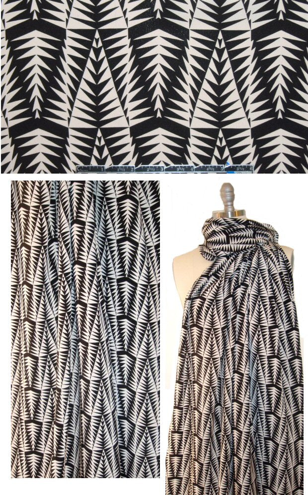 Italian black/ivory graphic design silk blouseweight