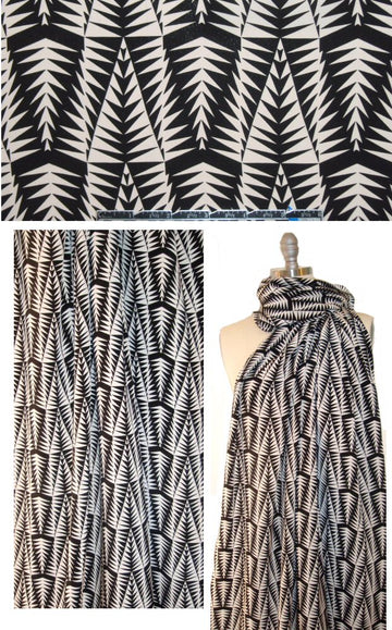 Italian black/ivory graphic design silk blouseweight