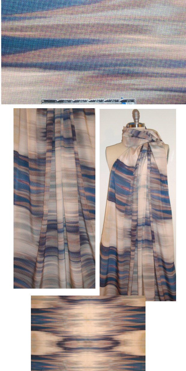 Italian mesh look navajo abstract silk crepe de chine 1.5 yd