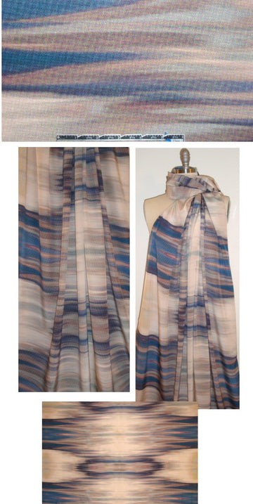 Italian mesh look navajo abstract silk crepe de chine .875 yds