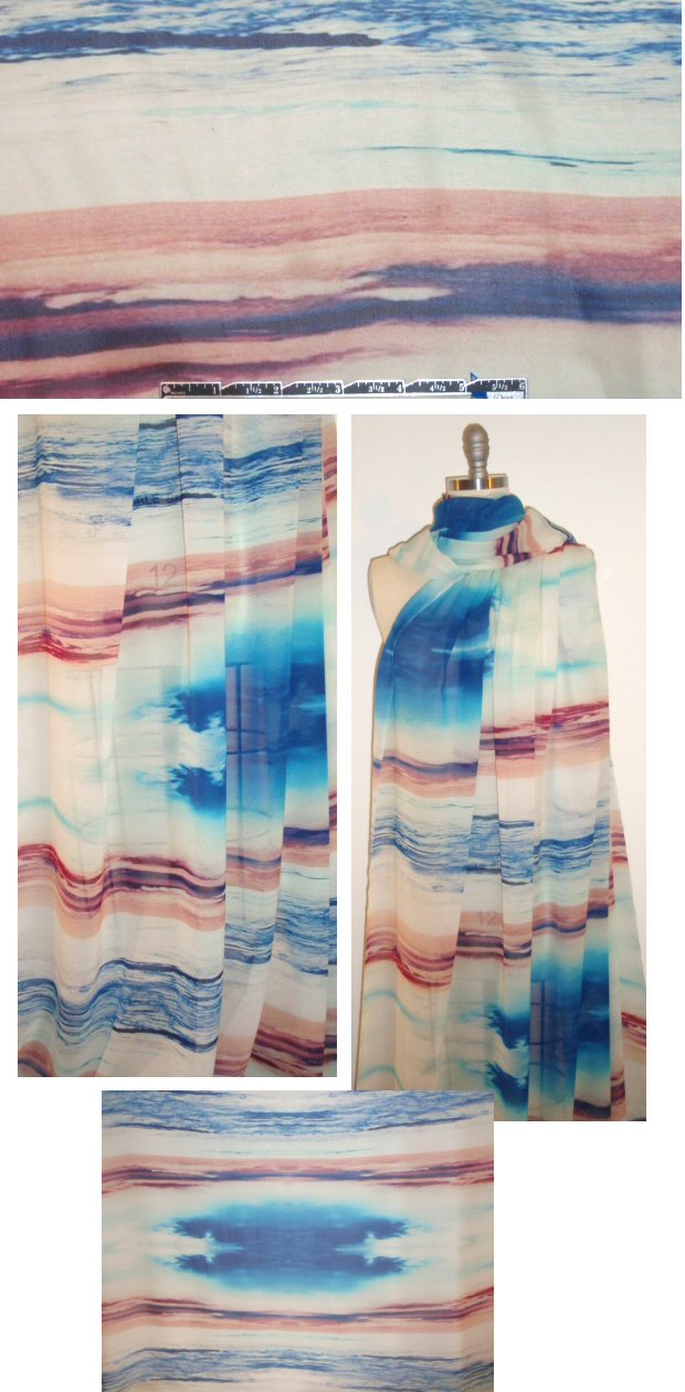 CA designer silk chiffon - navajo abstract