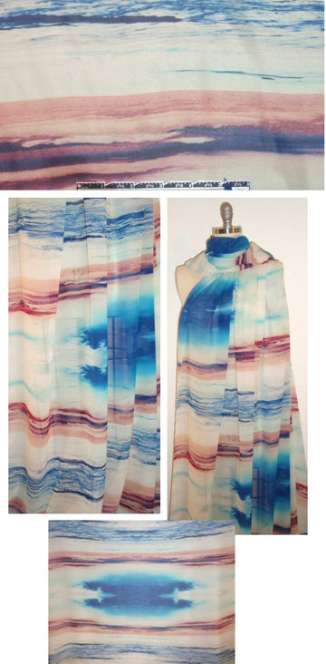 CA designer silk chiffon - navajo abstract