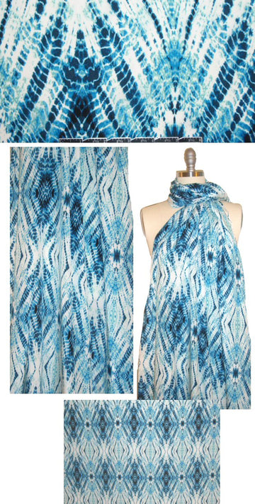 Italian 'batiky-rorschach' silk blouseweight 1.75 yd