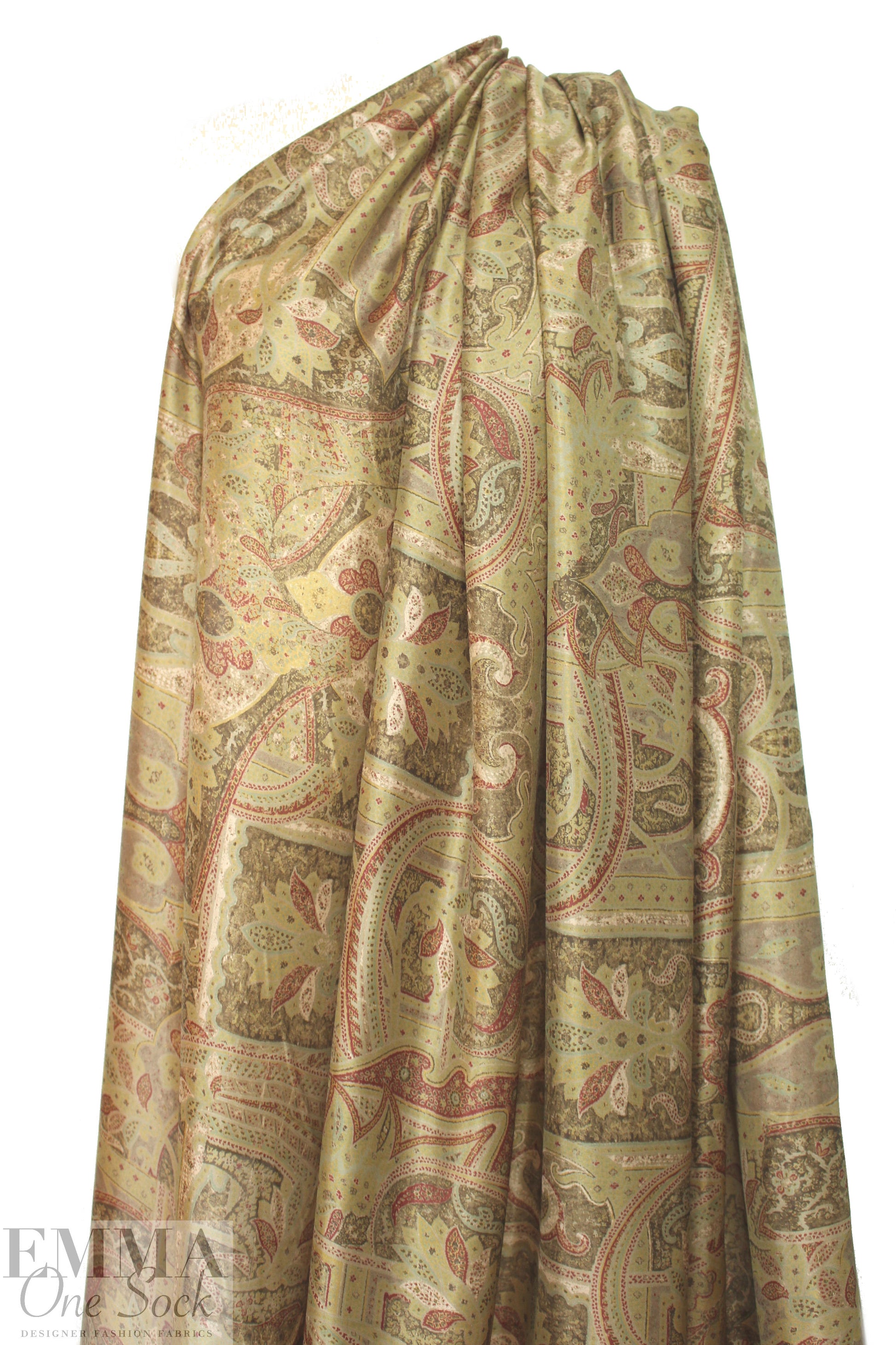 Ra1ph Lauren regal paisley satin face silk chiffon 1.75 yd
