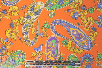 Ra1ph Lauren clementine/lime paisley silk georgette 1.625 yd