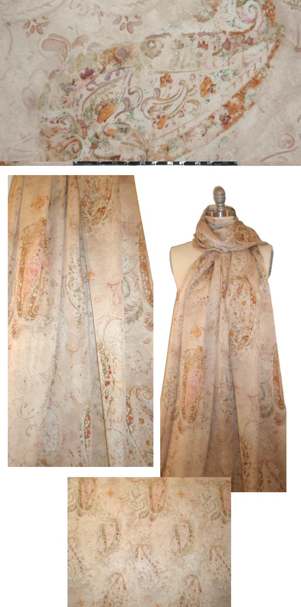 Italian exquisite paisley silk satin chiffon