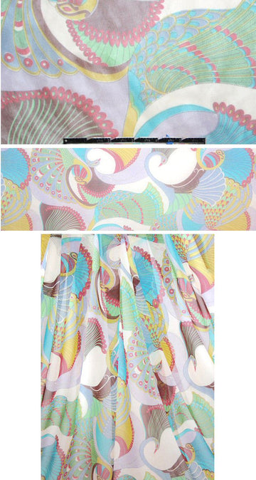 CA designer decorative plumes silk chiffon