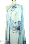 Italian silk crepe de chine - 'paint and ink' .75 yds