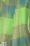 Italian shades of green/bronze striped silk chiffon 1.66 yd