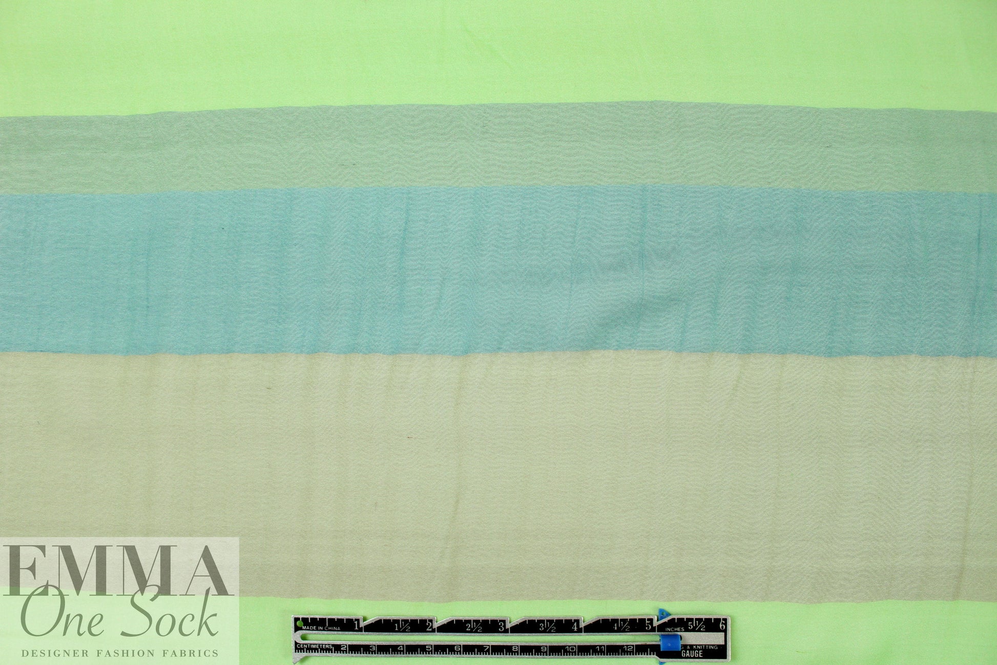 Italian shades of green/bronze striped silk chiffon 1.5 yds