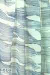 Rebecca Tayl0r chevron lines stretch silk chiffon - mint/navy 1.75 yds