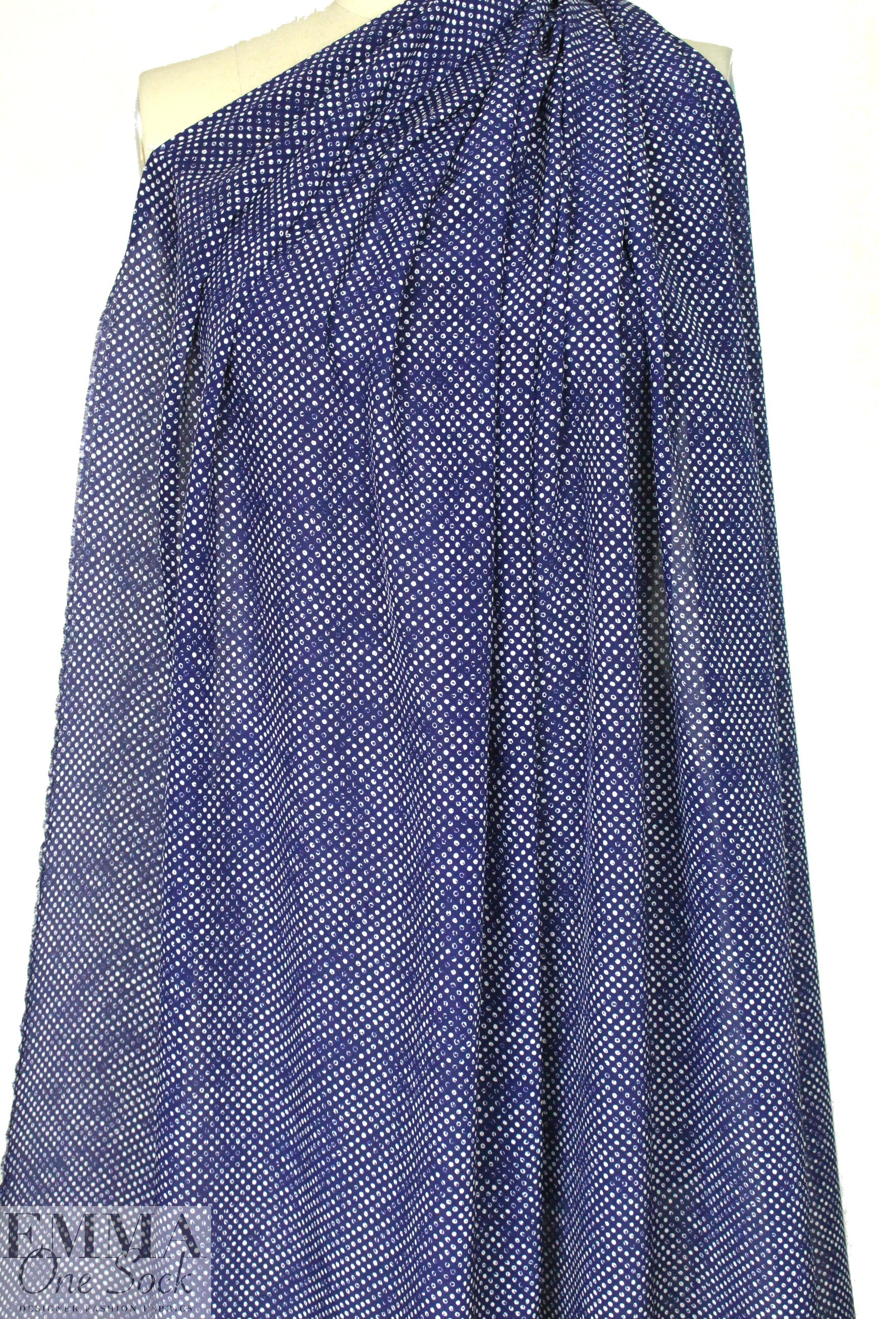 Rebecca Tayl0r blue/white 'broken dot' silk blouseweight