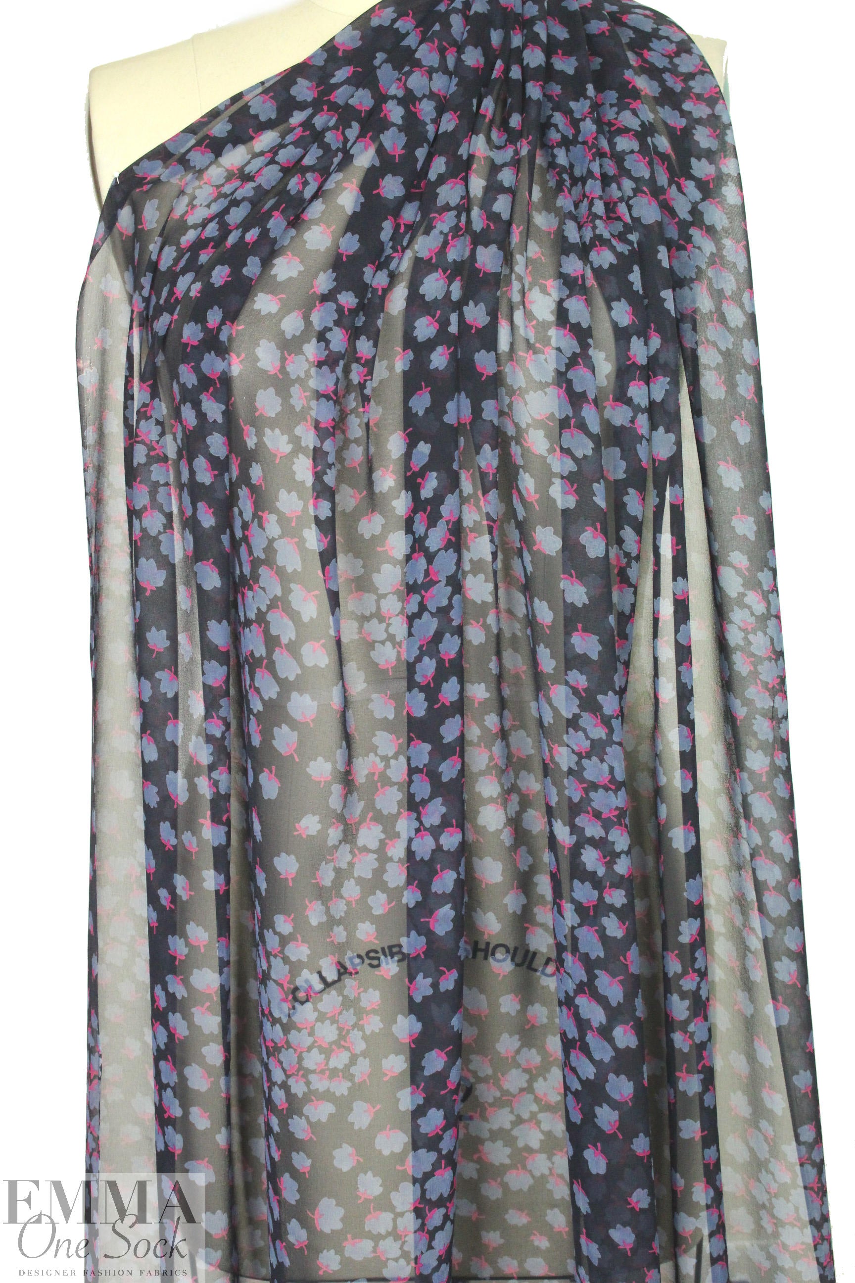 Rebecca Tayl0r flowery cascade stretch silk chiffon