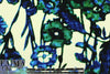Rebecca Tayl0r blue/green flowers stretch silk CDC
