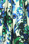 Rebecca Tayl0r blue/green flowers stretch silk CDC