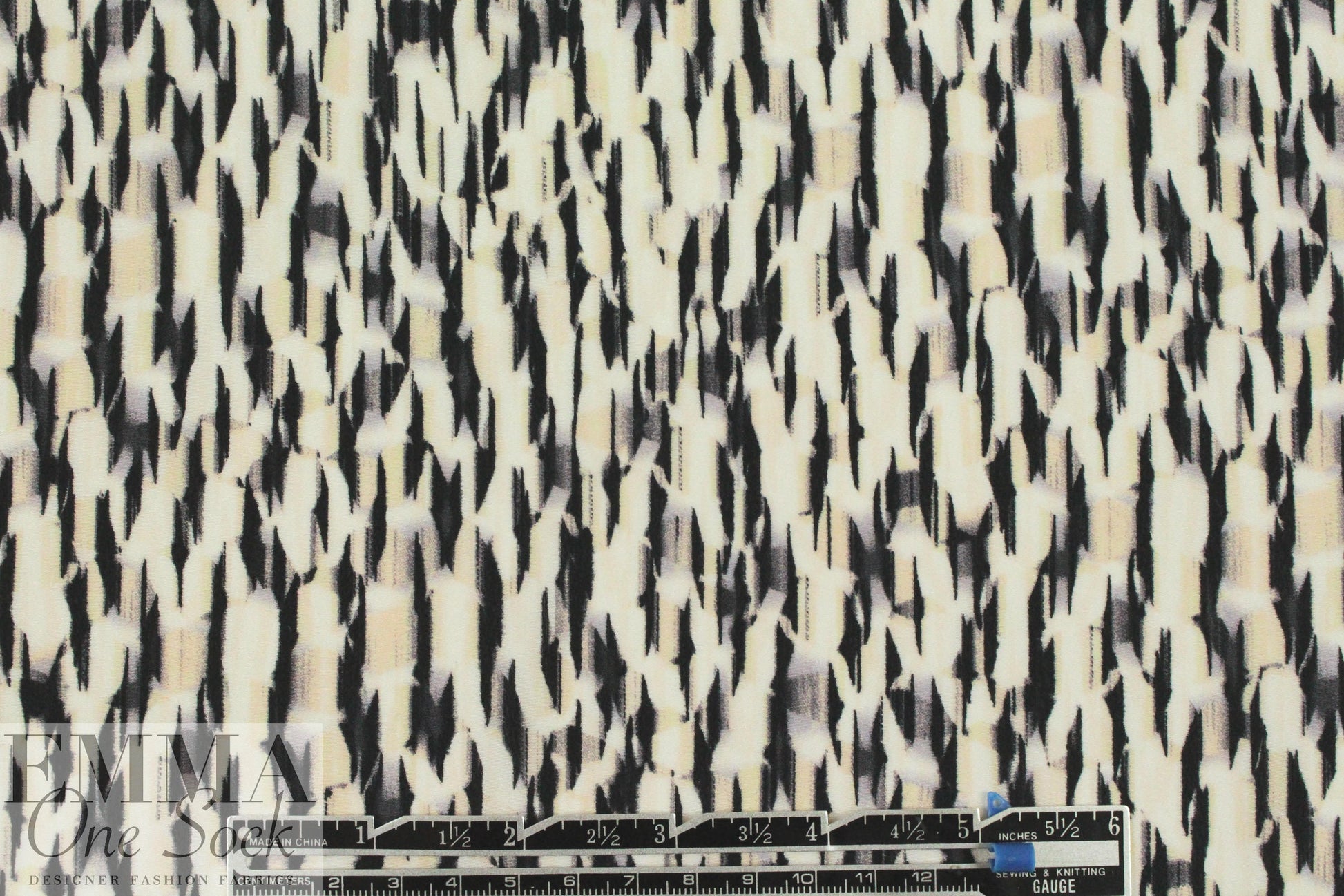Rebecca Tayl0r edgy graphic silk blouseweight - ivory 1.75 yd
