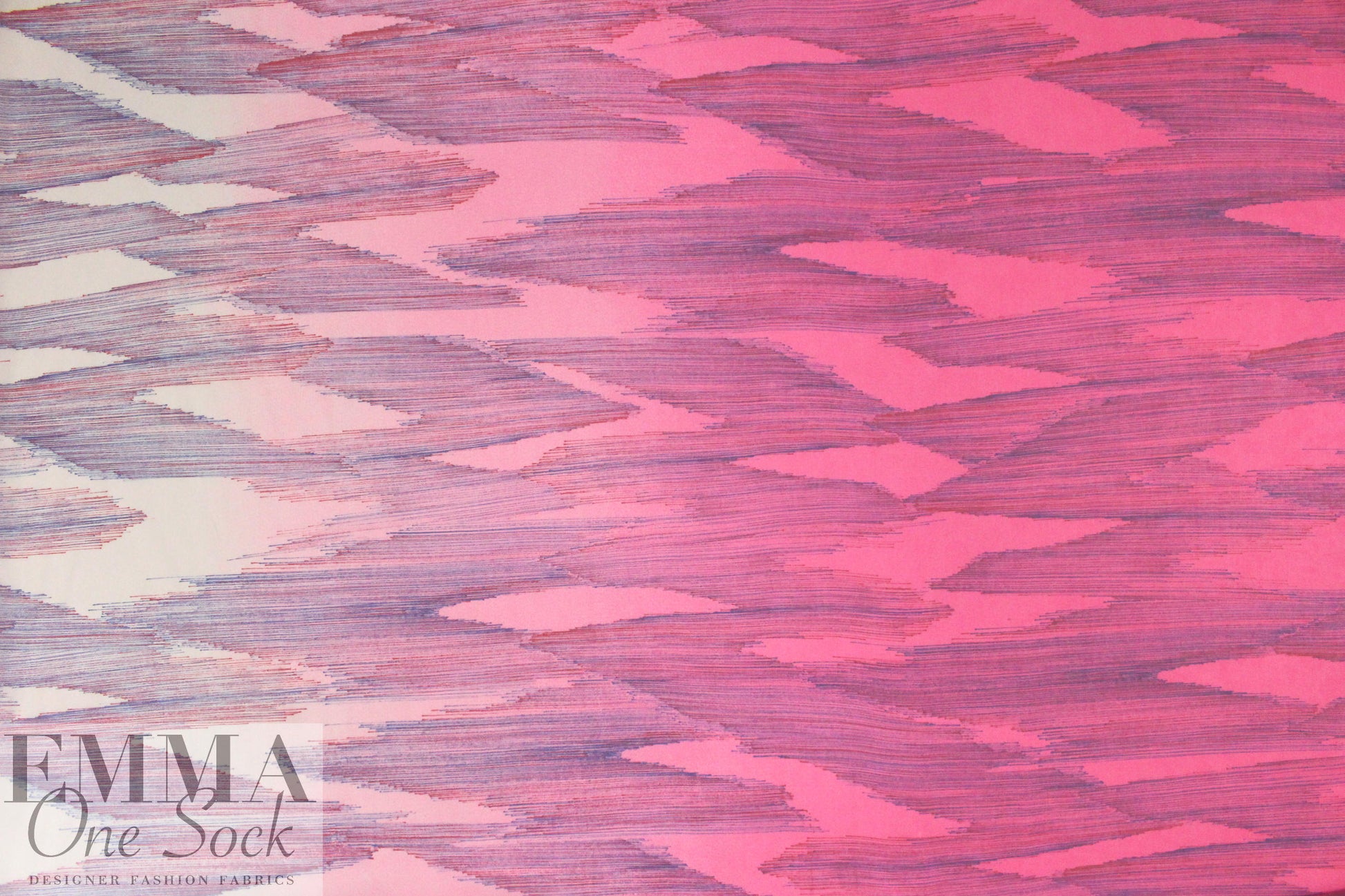 Rebecca Tayl0r chevron lines stretch silk chiffon -pink
