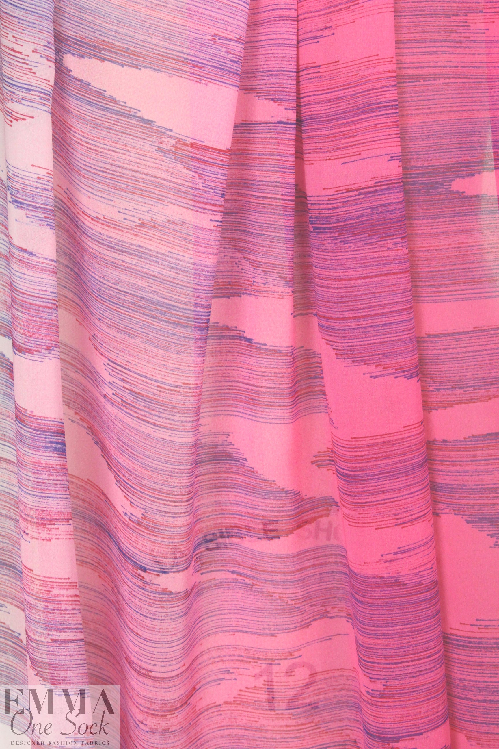 Rebecca Tayl0r chevron lines stretch silk chiffon -pink 2 yd