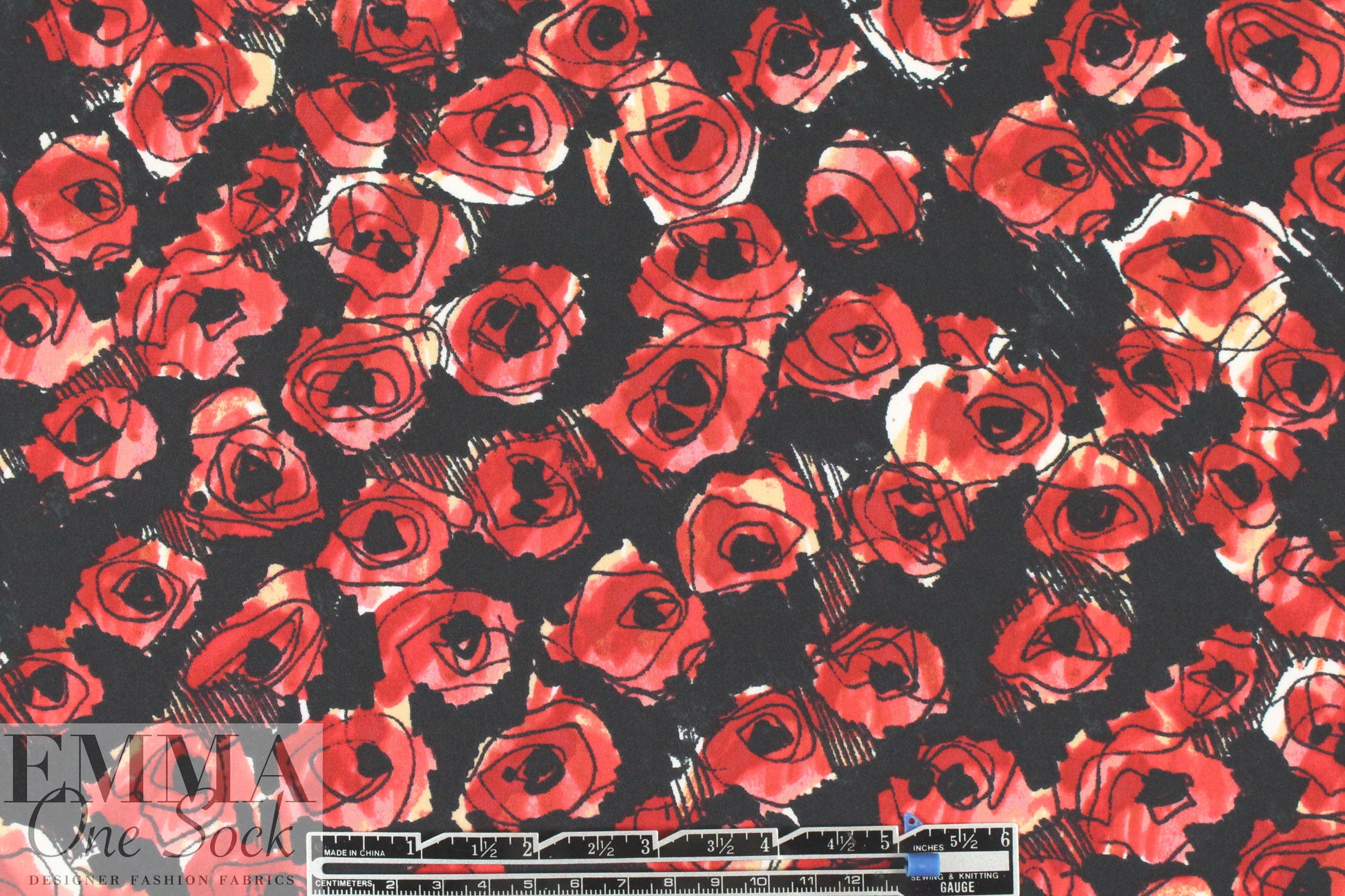 Rebecca Tayl0r 'red roses' stretch silk blouseweight