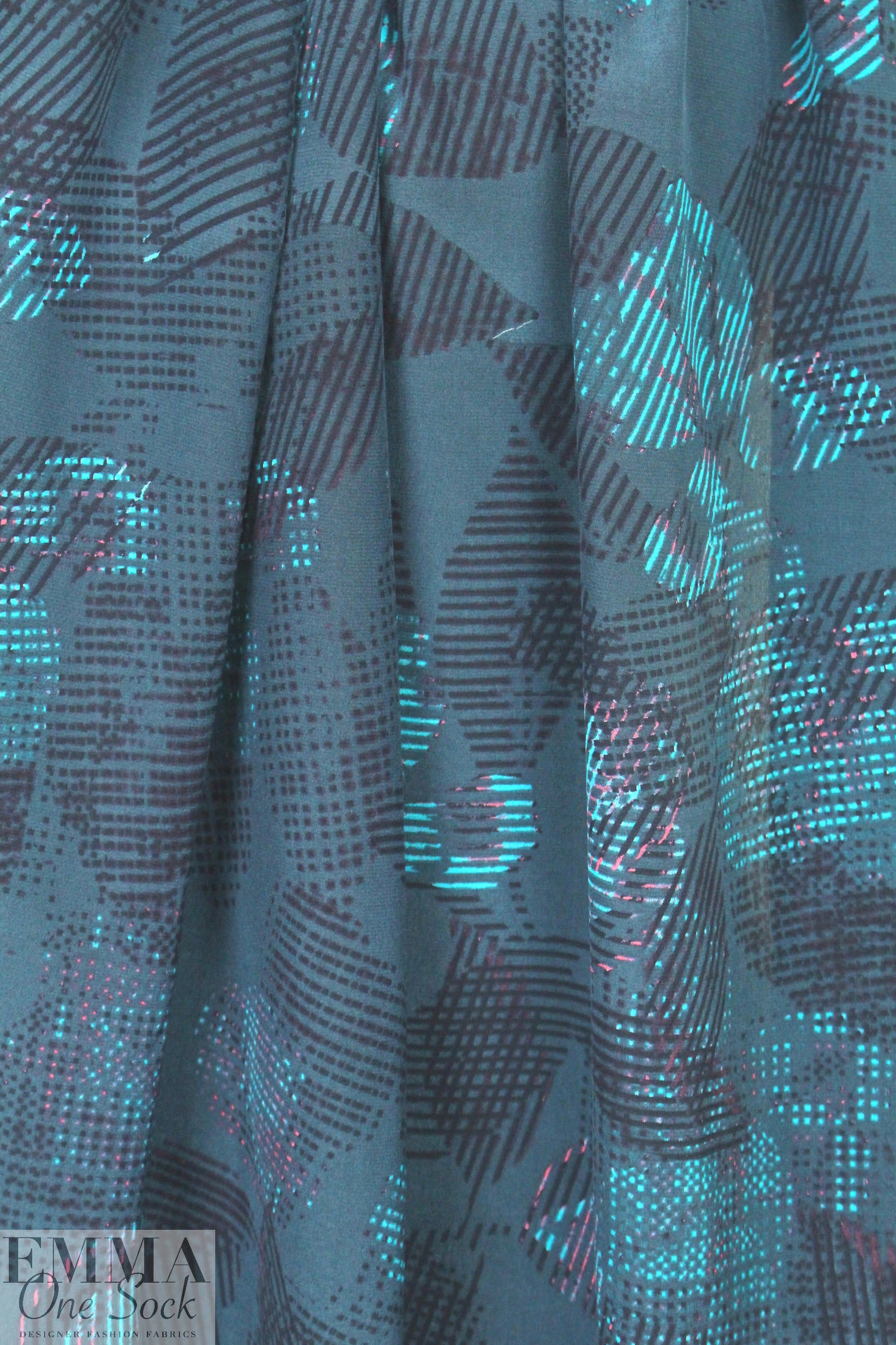 Rebecca Tayl0r teal 'hidden leaves' silk blouseweight