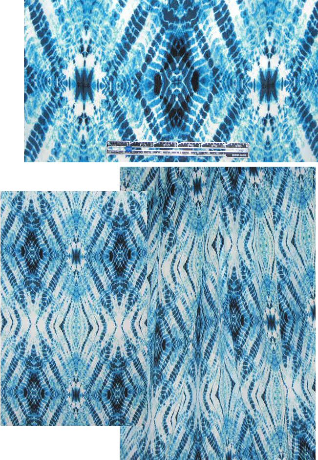 Sun0 batiky blues digital graphic silk/lycra CDC
